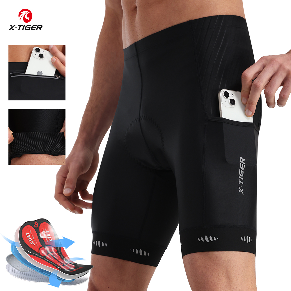 Mountain Biking Body Armour - X-TIGER-Shorts de Ciclismo com Bolso Traseiro